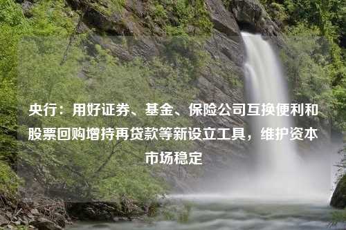 央行：用好证券、基金、保险公司互换便利和股票回购增持再贷款等新设立工具，维护资本市场稳定