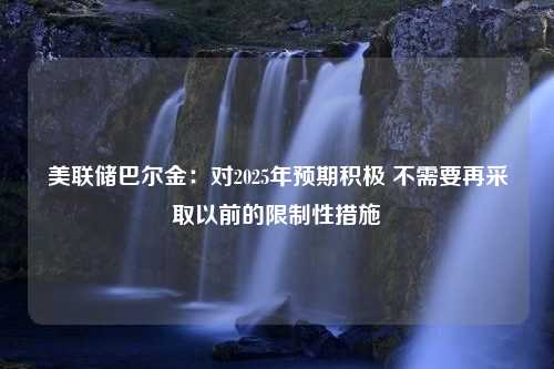 美联储巴尔金：对2025年预期积极 不需要再采取以前的限制性措施