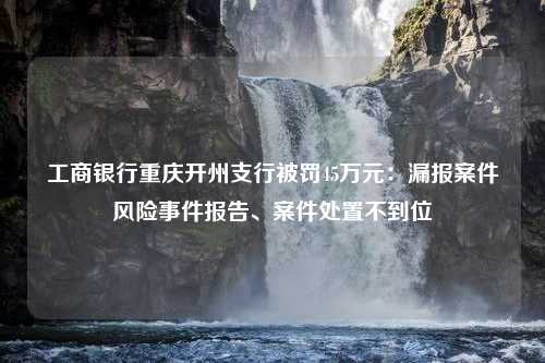 工商银行重庆开州支行被罚45万元：漏报案件风险事件报告、案件处置不到位