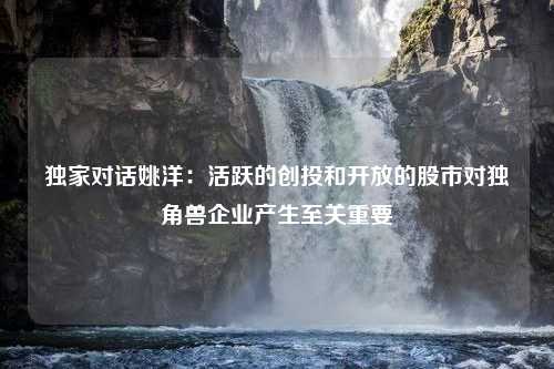 独家对话姚洋：活跃的创投和开放的股市对独角兽企业产生至关重要