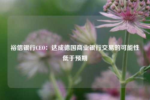 裕信银行CEO：达成德国商业银行交易的可能性低于预期