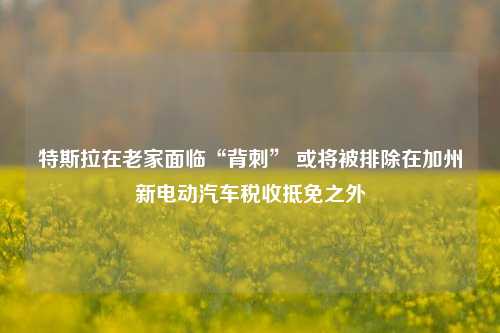 特斯拉在老家面临“背刺” 或将被排除在加州新电动汽车税收抵免之外