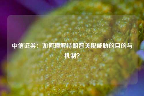 中信证券：如何理解特朗普关税威胁的目的与机制？