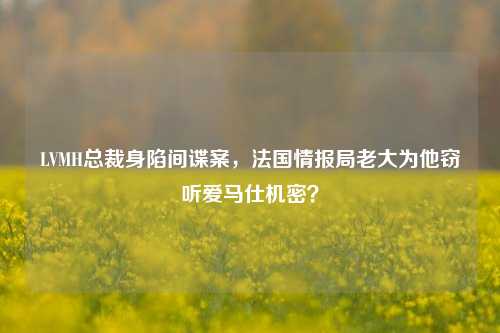 LVMH总裁身陷间谍案，法国情报局老大为他窃听爱马仕机密？