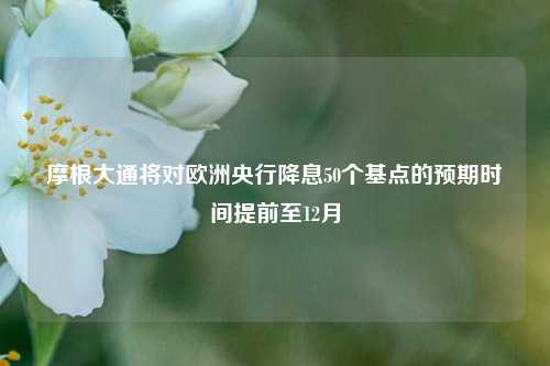 摩根大通将对欧洲央行降息50个基点的预期时间提前至12月