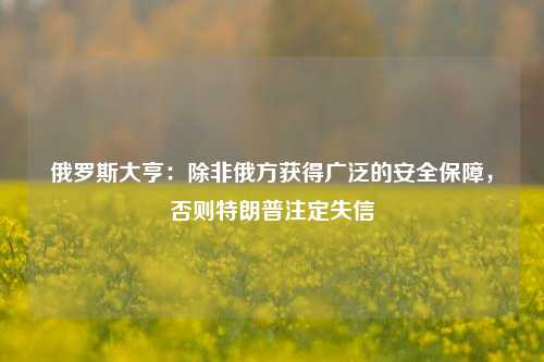 俄罗斯大亨：除非俄方获得广泛的安全保障，否则特朗普注定失信