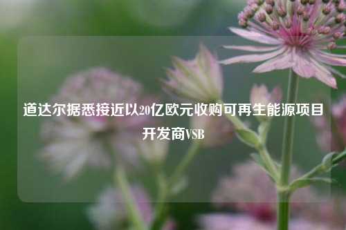 道达尔据悉接近以20亿欧元收购可再生能源项目开发商VSB