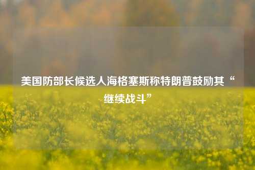 美国防部长候选人海格塞斯称特朗普鼓励其“继续战斗”