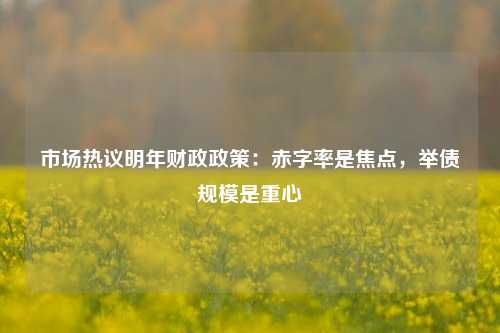 市场热议明年财政政策：赤字率是焦点，举债规模是重心