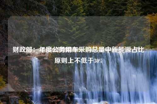 财政部：年度公务用车采购总量中新能源占比原则上不低于30%