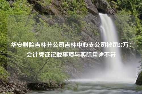 华安财险吉林分公司吉林中心支公司被罚27万：会计凭证记载事项与实际用途不符