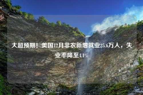 大超预期！美国12月非农新增就业25.6万人，失业率降至4.1%