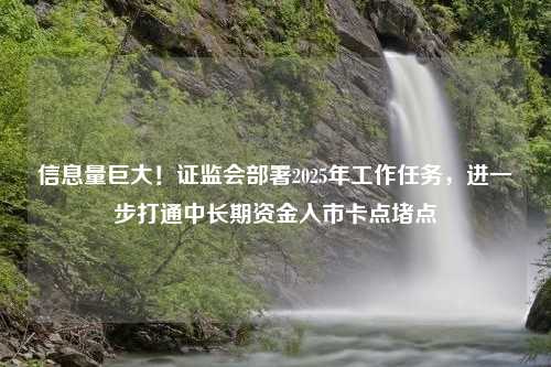 信息量巨大！证监会部署2025年工作任务，进一步打通中长期资金入市卡点堵点