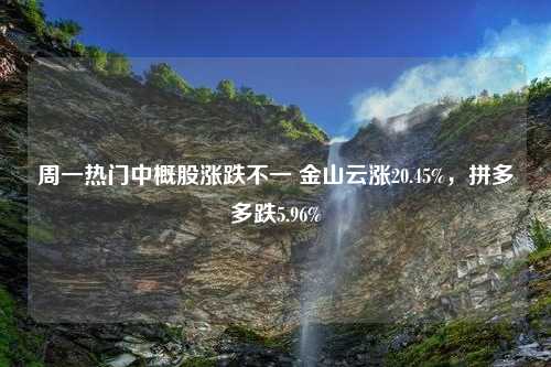 周一热门中概股涨跌不一 金山云涨20.45%，拼多多跌5.96%